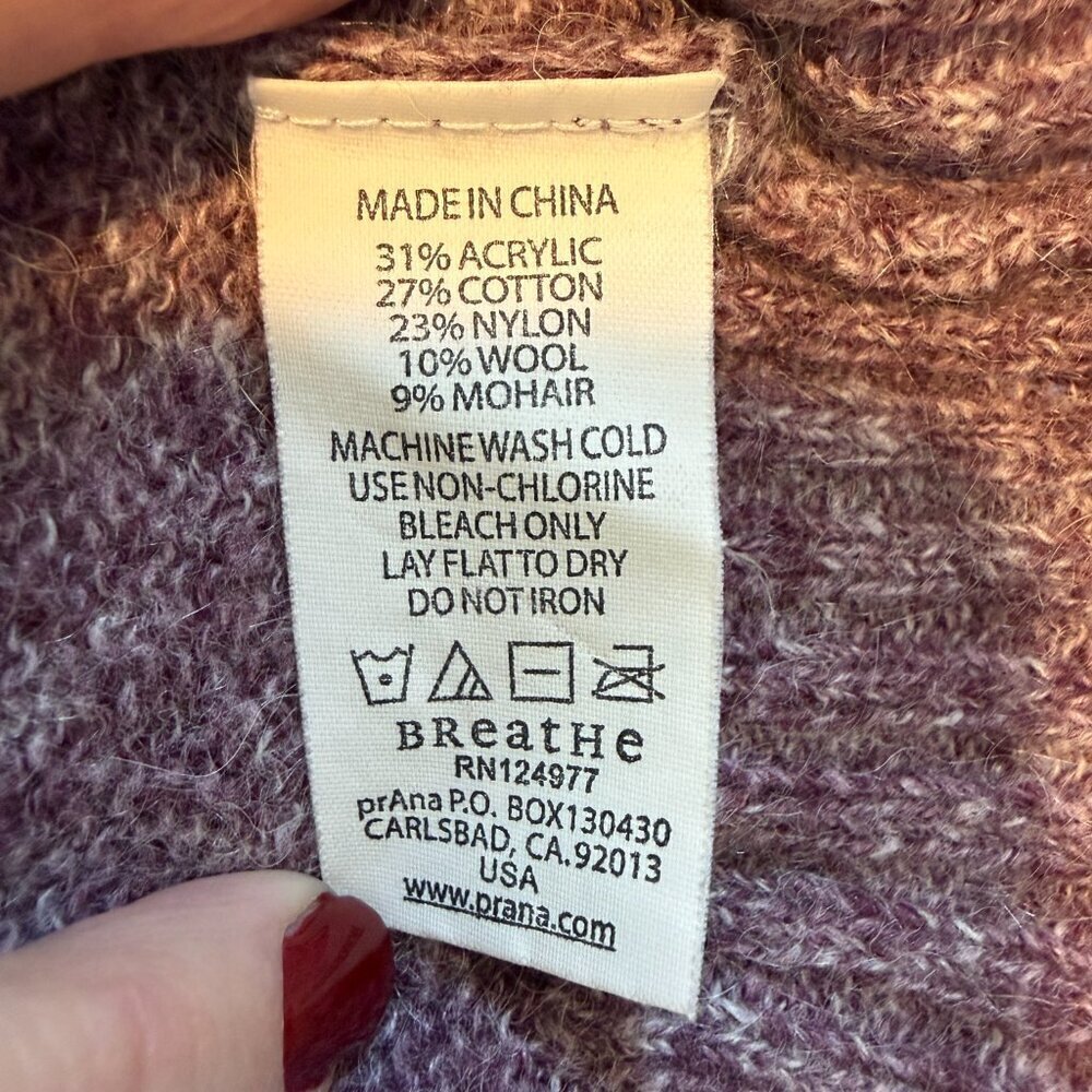 PRANA Mohair Wool Sweater Heather Marled Purple XL - Picture 15 of 15